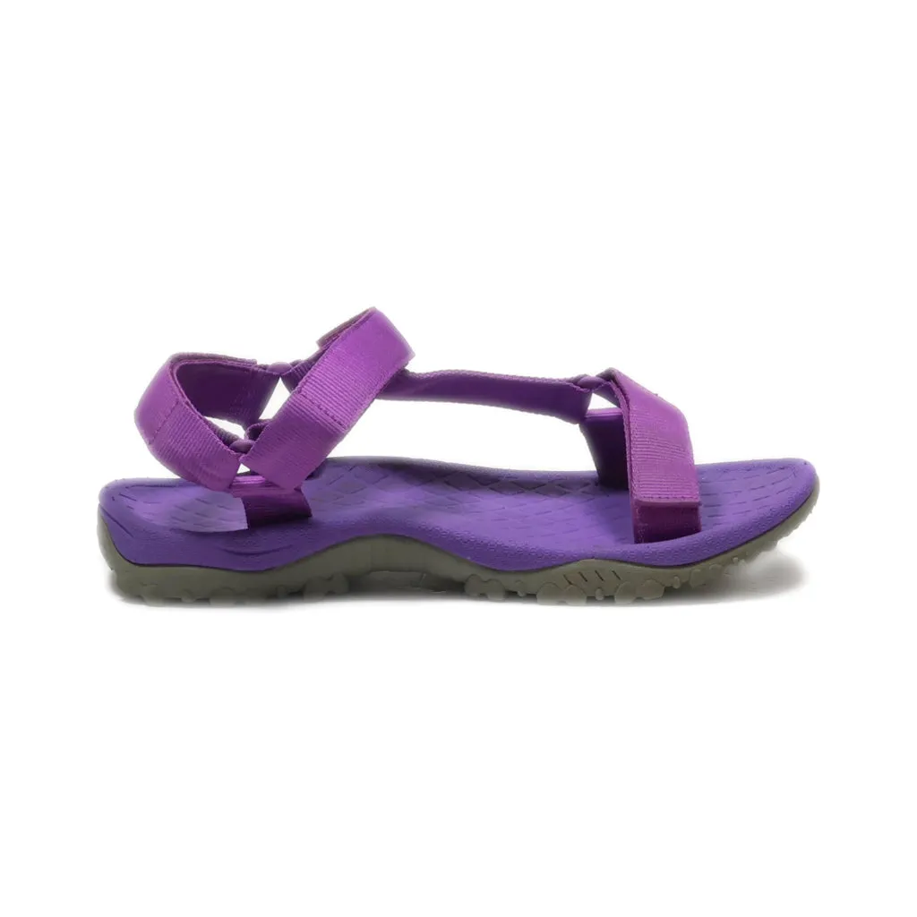 Camel Crown Flat Sandals Leather Purple Colour For Women