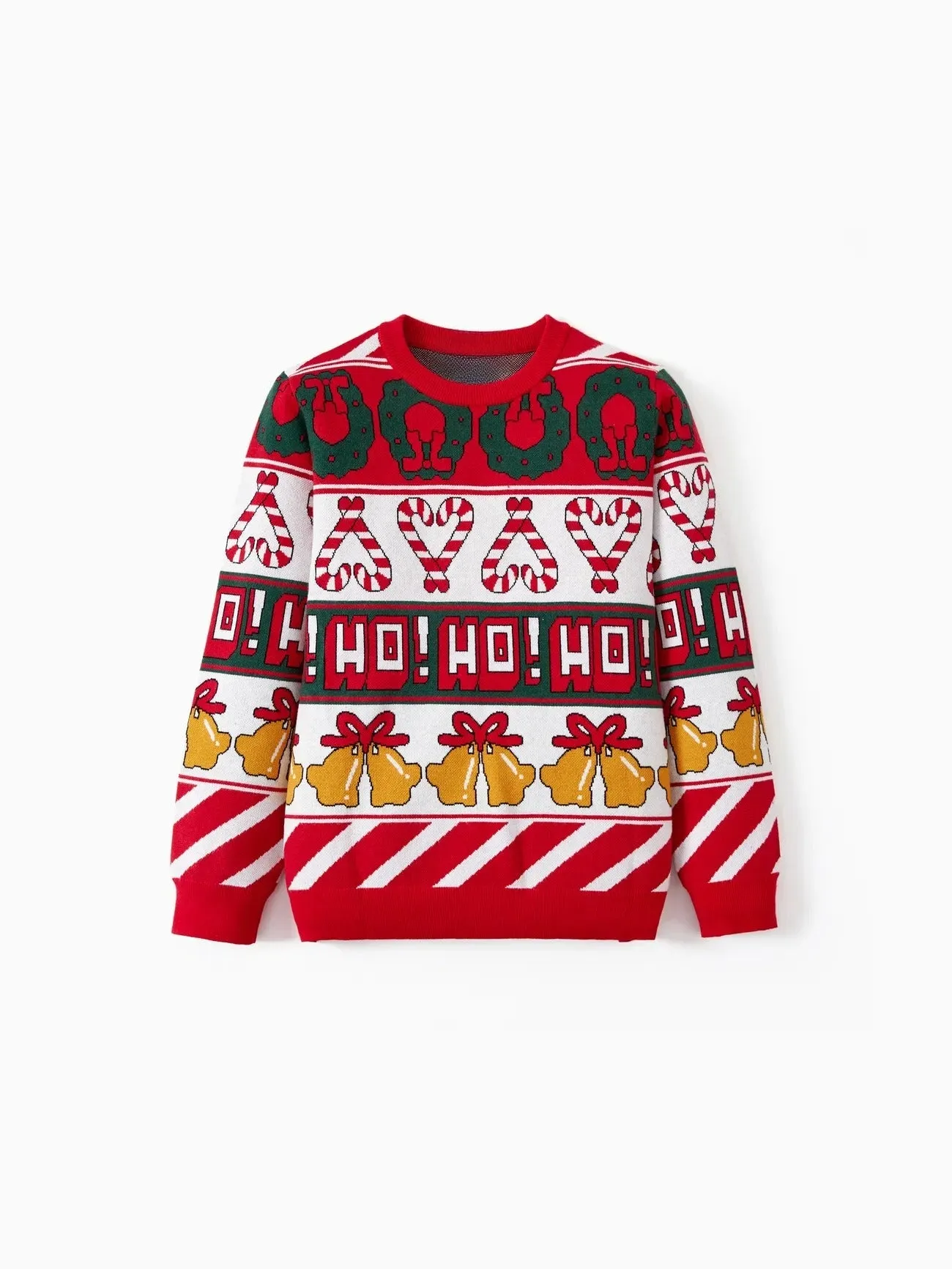 Christmas Bell And Candy Cane Family Sweater