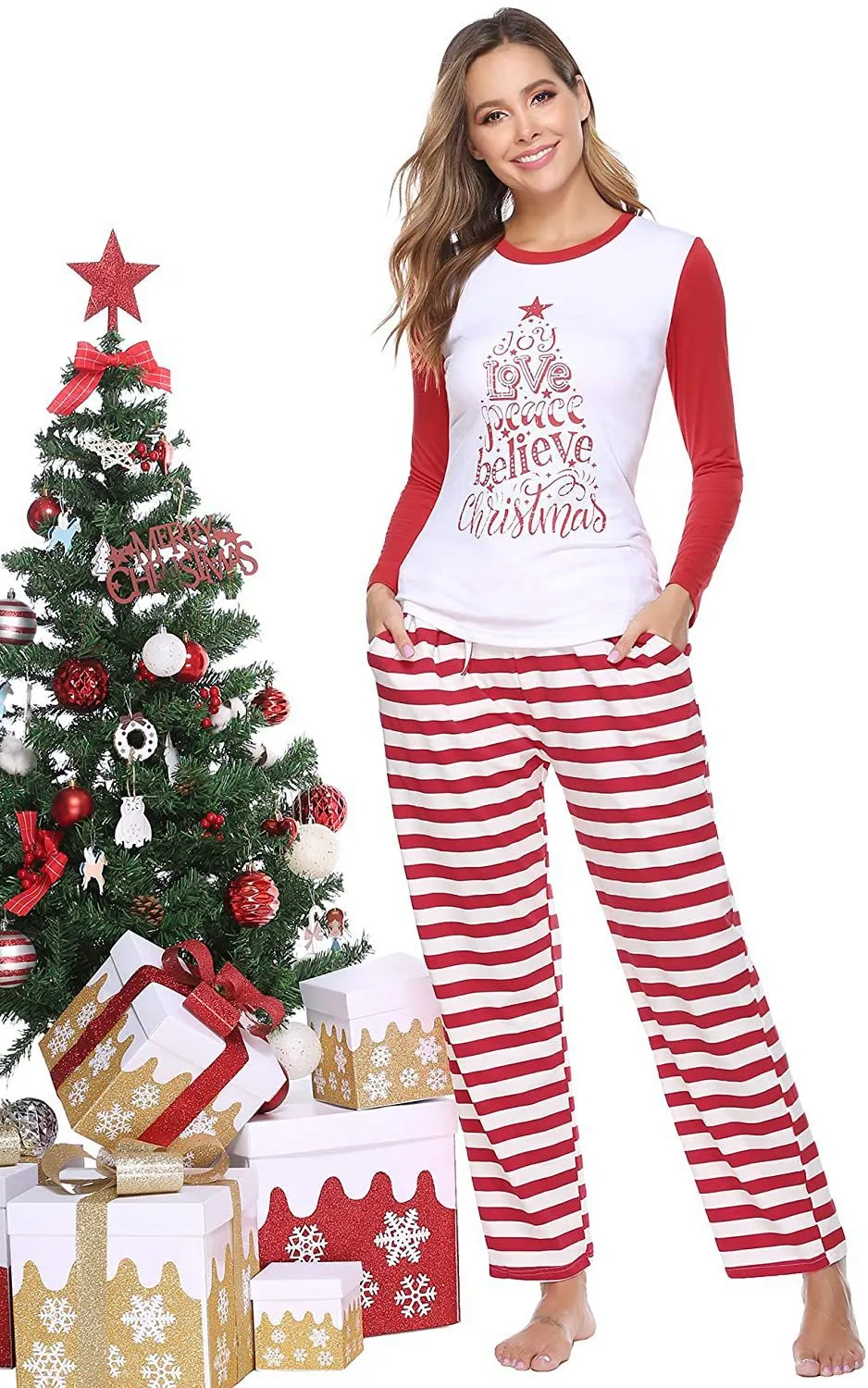 Christmas Pajamas Matching Family Pyjamas  Parent-Child Suit  Printing Suit Homewear Pajamas Suit