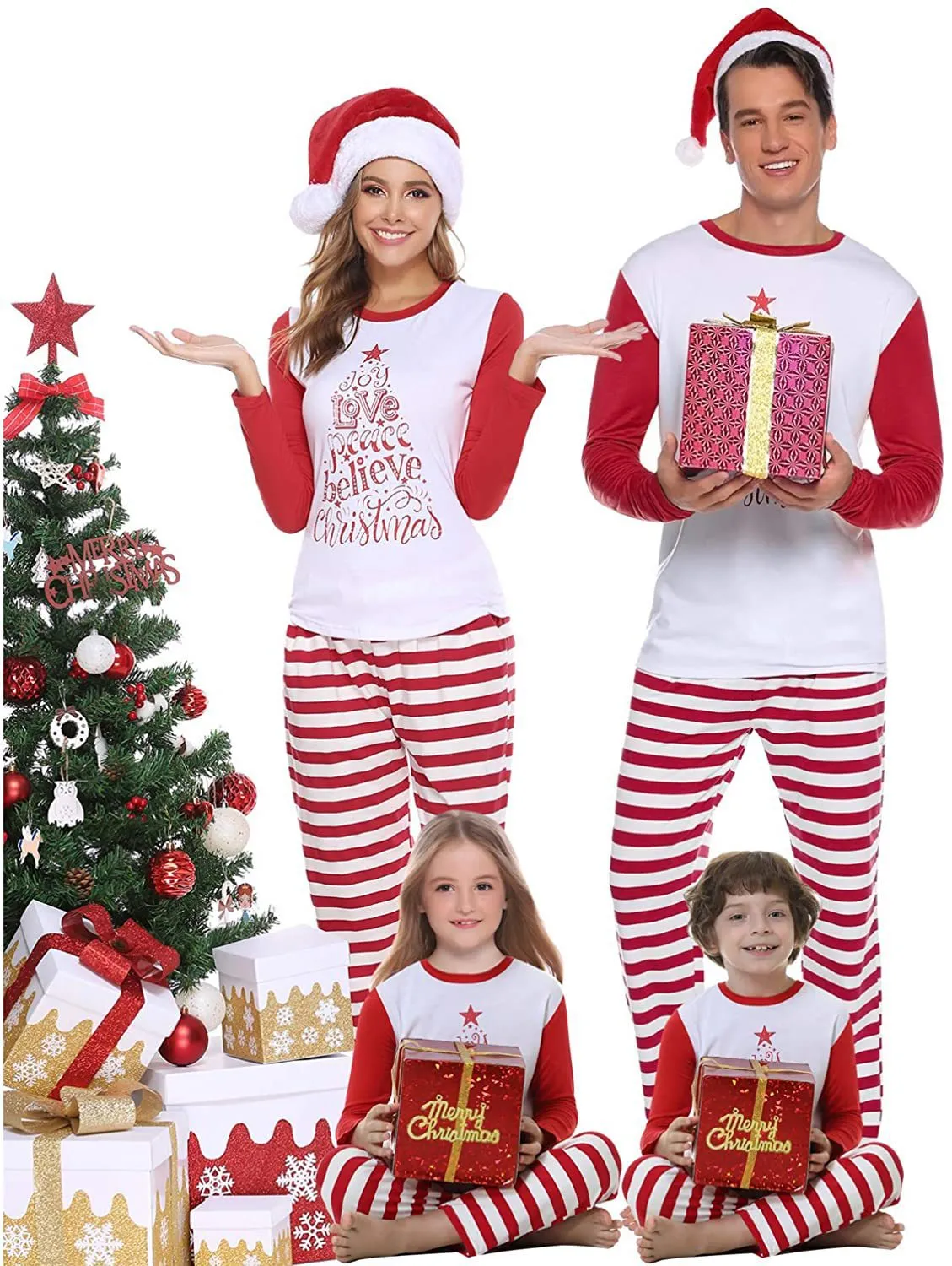 Christmas Pajamas Matching Family Pyjamas  Parent-Child Suit  Printing Suit Homewear Pajamas Suit