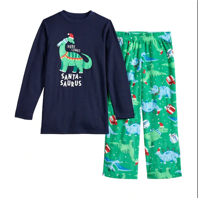 Christmas Pajamas Matching Family Pyjamas Printed Baby Boys and Girls Children & Baby Dinosaur  Parent-Child Pajamas