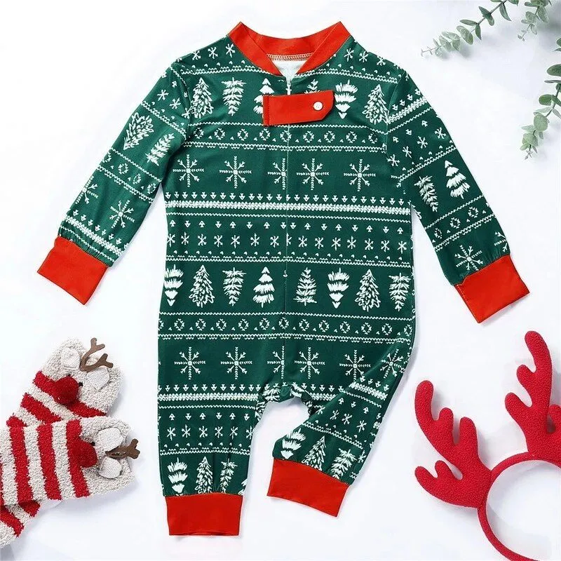 Christmas Tree Print Pajamas Set