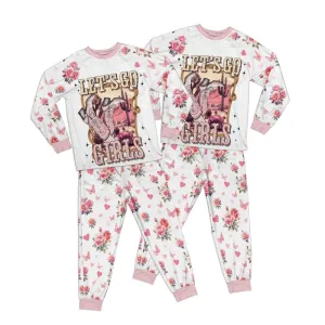 Country and Western Let's Go Girls Adult Pajamas Set