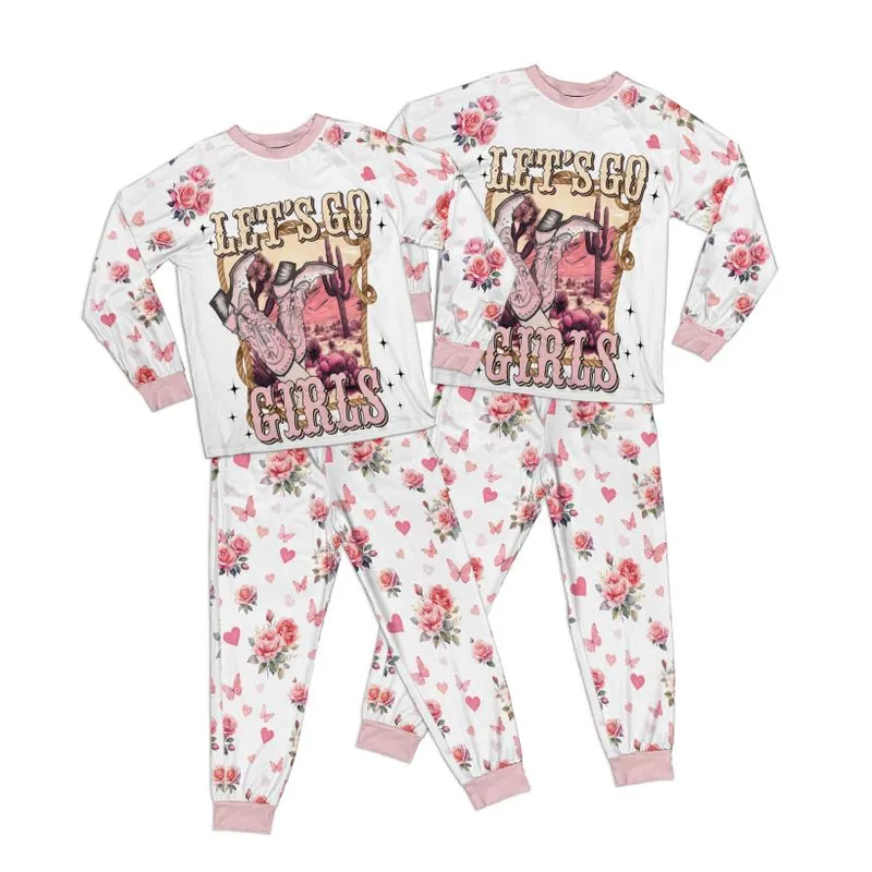 Country and Western Let's Go Girls Adult Pajamas Set