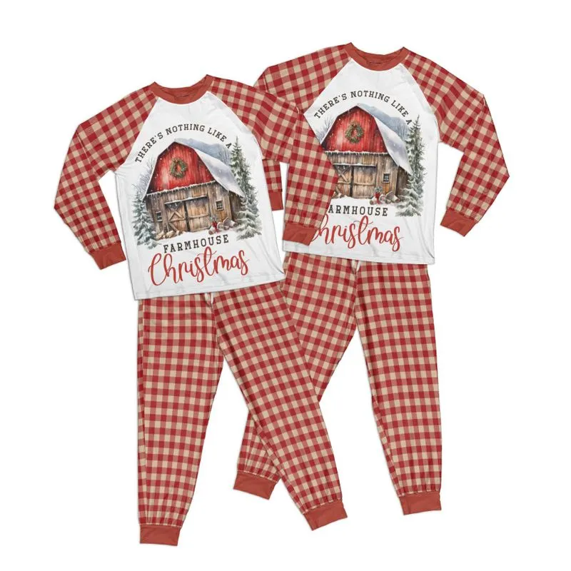 Country Christmas Nothing like a Farmhouse Christmas Kid Pajamas Set Matching