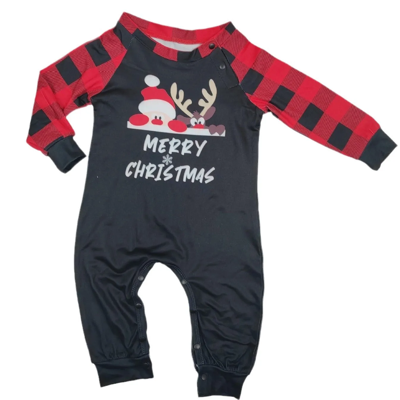 Cute Monogrammed Santa Parent-Child Holiday Pajama Set