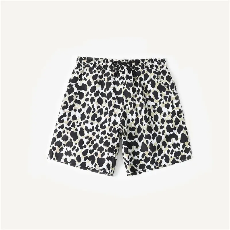 Family Matching Cheetah Print Bikini Animal Print Cheetah Swim Trunks