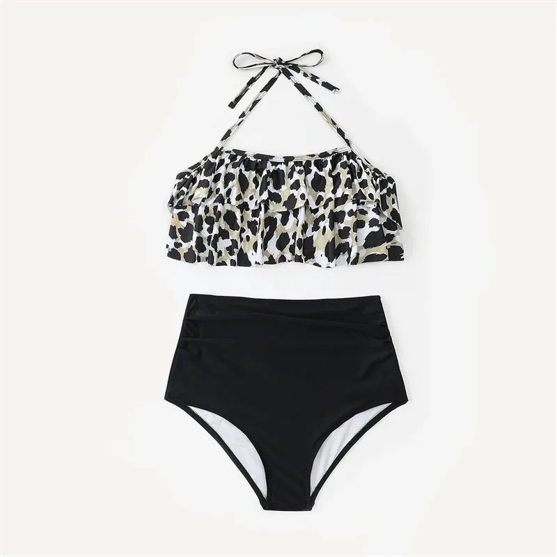 Family Matching Cheetah Print Bikini Animal Print Cheetah Swim Trunks