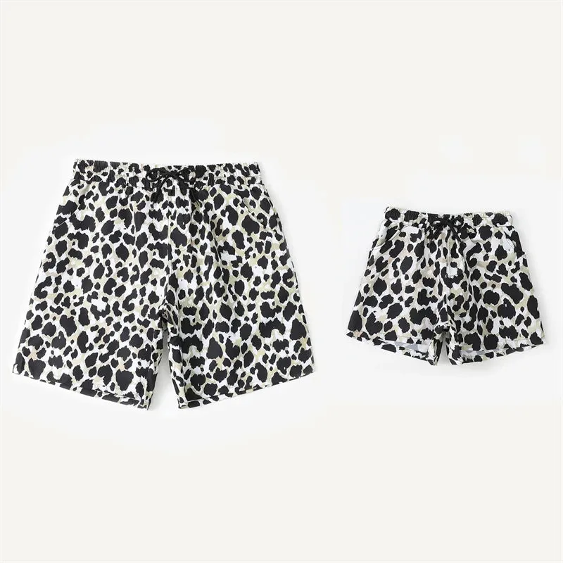 Family Matching Cheetah Print Bikini Animal Print Cheetah Swim Trunks