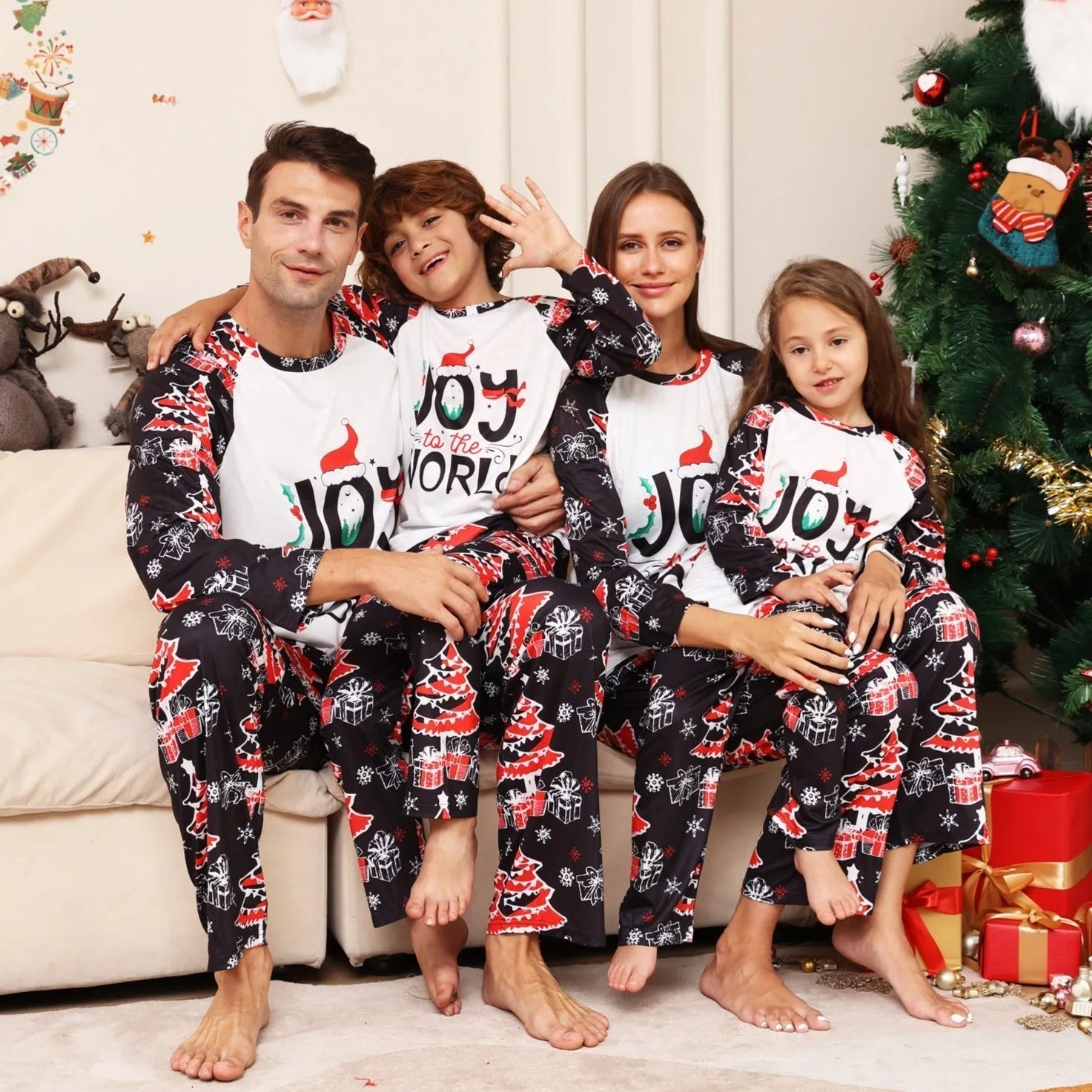 Family Matching Christmas Parent-Child Printed Pajamas