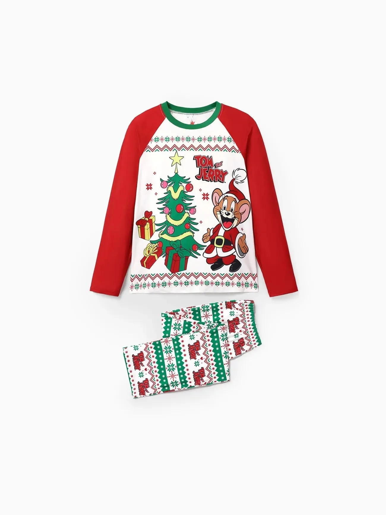 Festive Cartoon Character Family Pajama Set