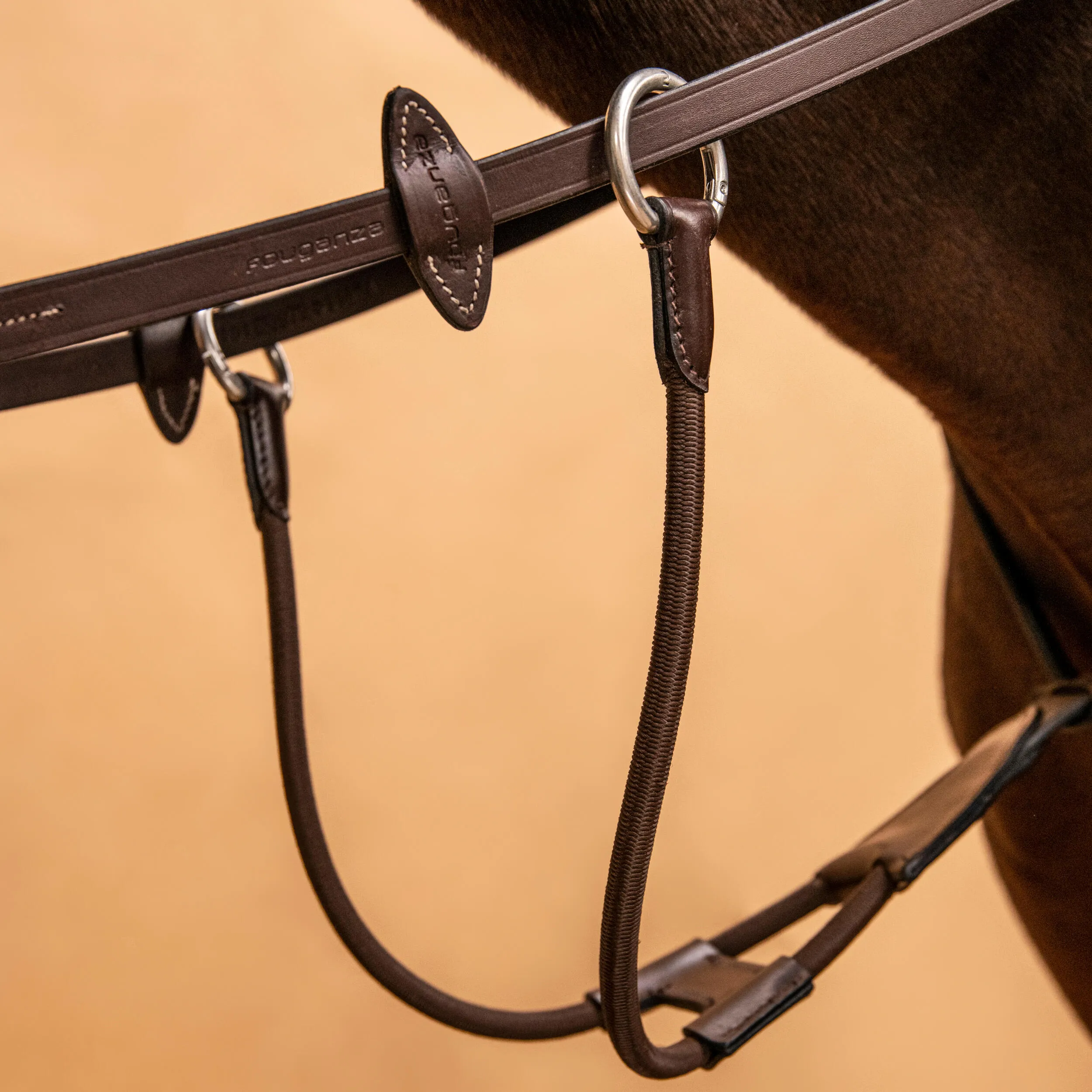 Fouganza martingale for horse and pony, dark brown