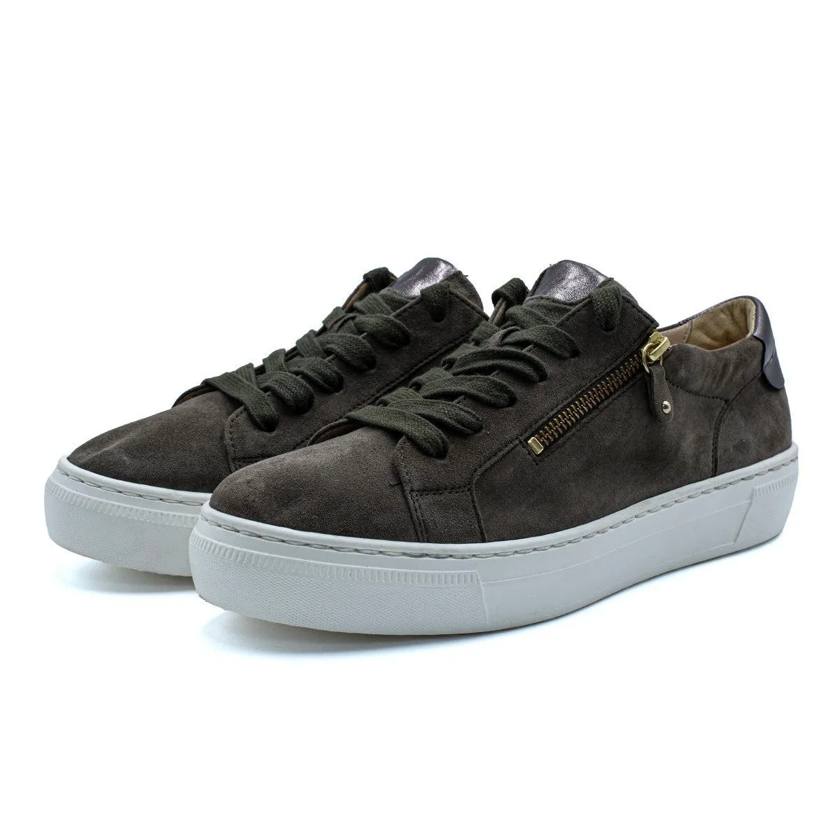 Gabor Low-Top Sneakers Suede Grey Colour For Women