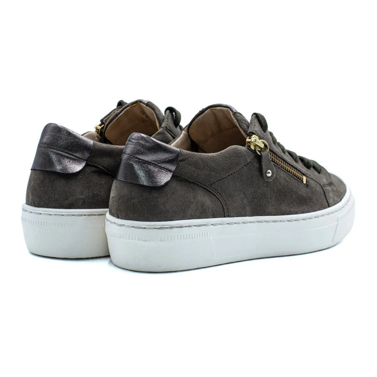 Gabor Low-Top Sneakers Suede Grey Colour For Women