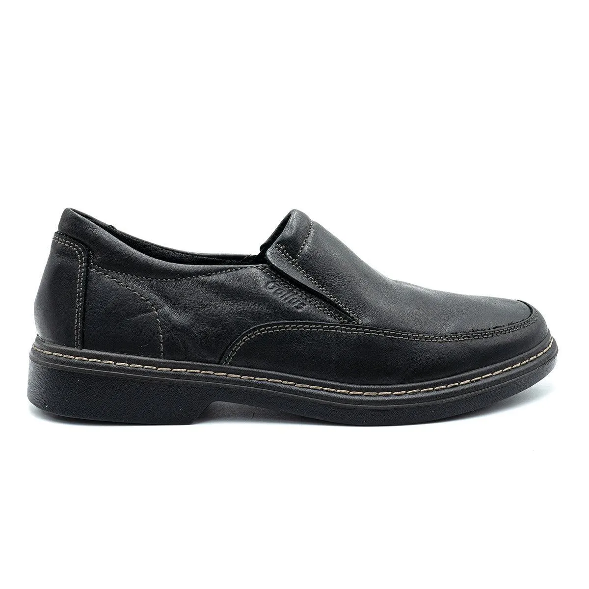 Gallus Casual Slipon Loafers Leather Black Colour For Men