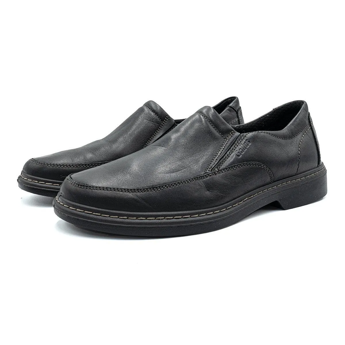 Gallus Casual Slipon Loafers Leather Black Colour For Men