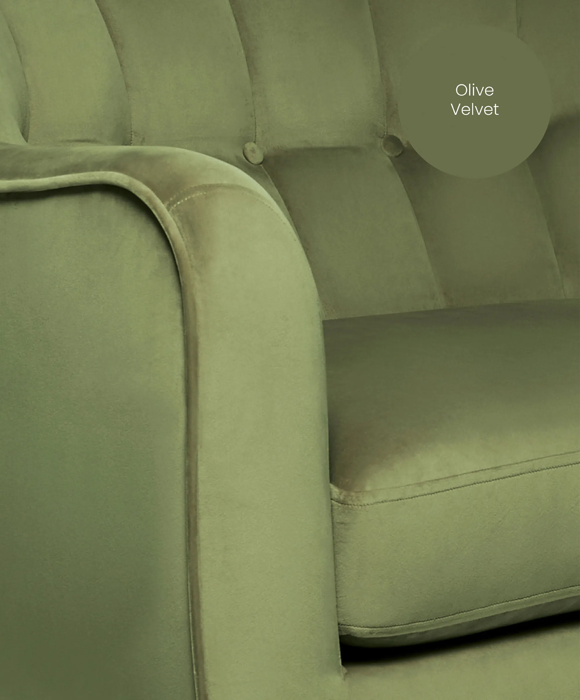 Hilston Cuddle Chair - Olive Velvet