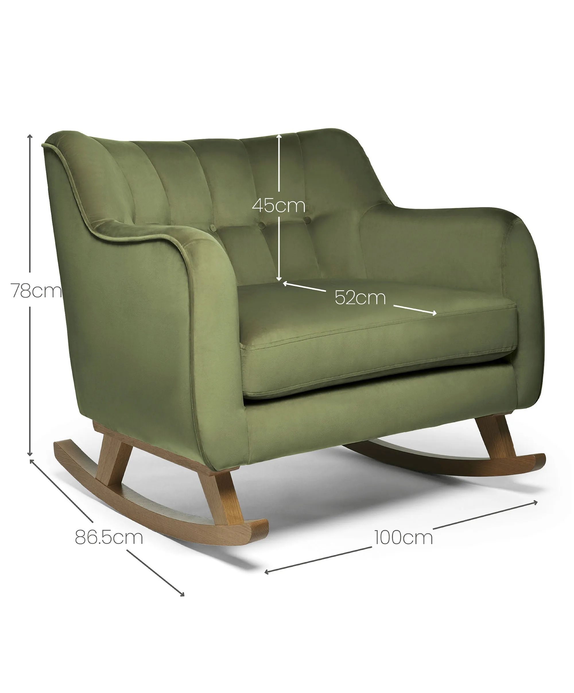 Hilston Cuddle Chair - Olive Velvet