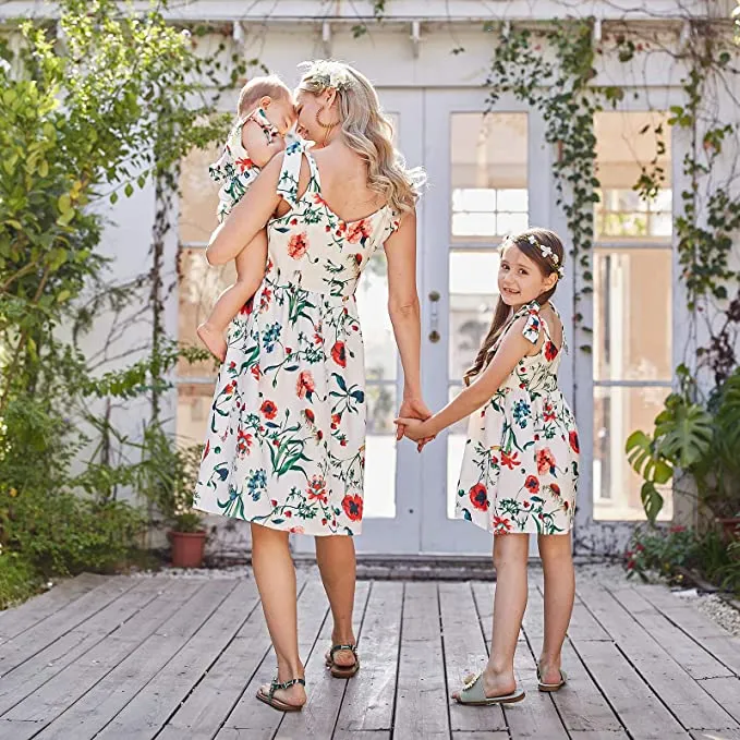 Matching Family Outfit Mommy and Me Easter Dresses Spring Flower