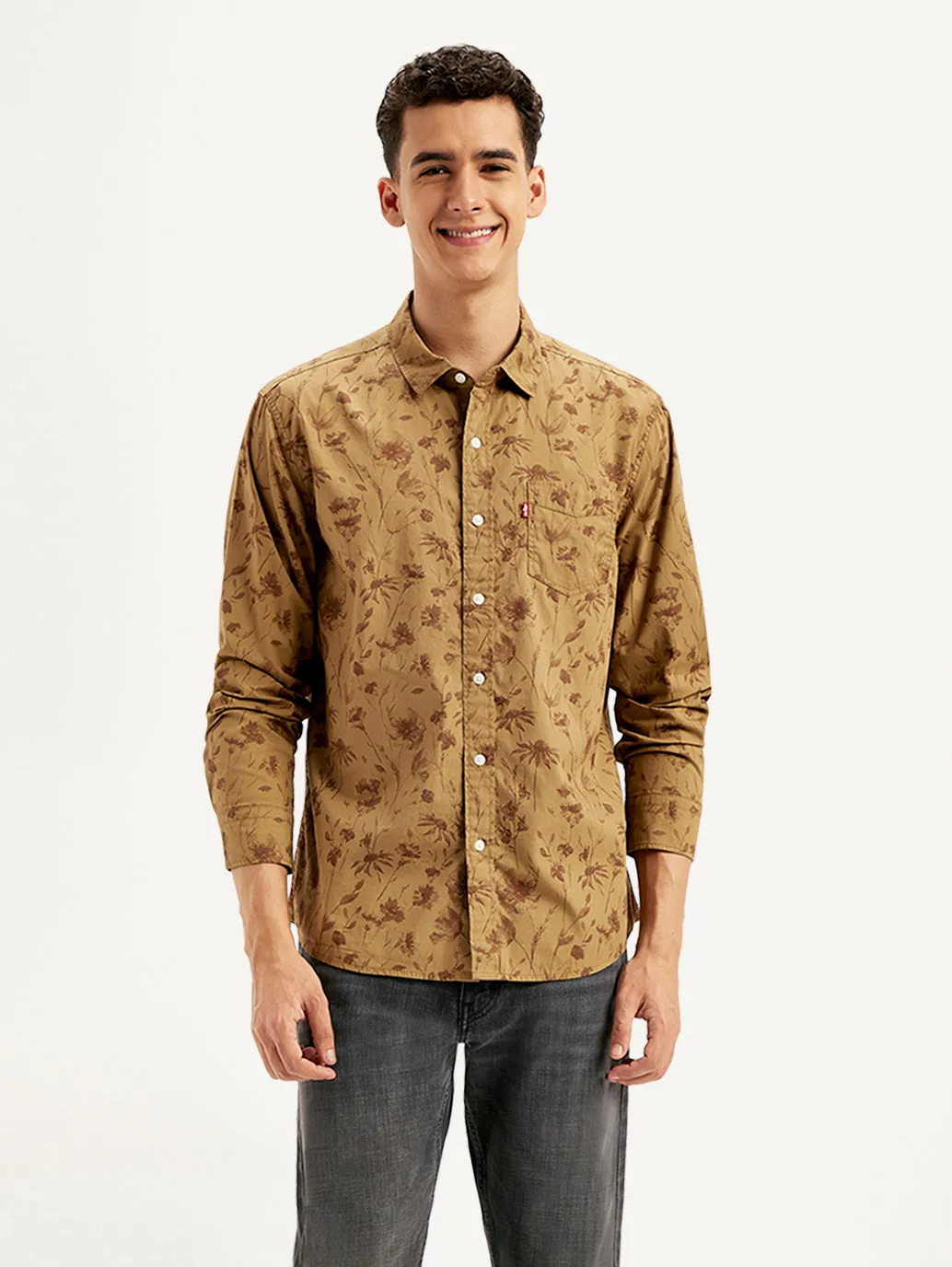 Men's Floral Print Regular Fit Shirt