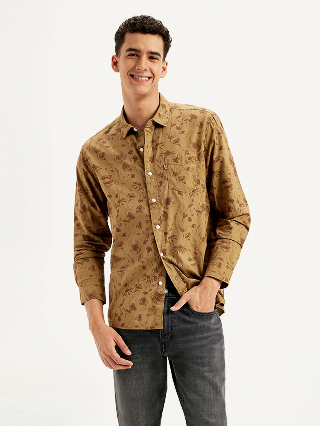 Men's Floral Print Regular Fit Shirt