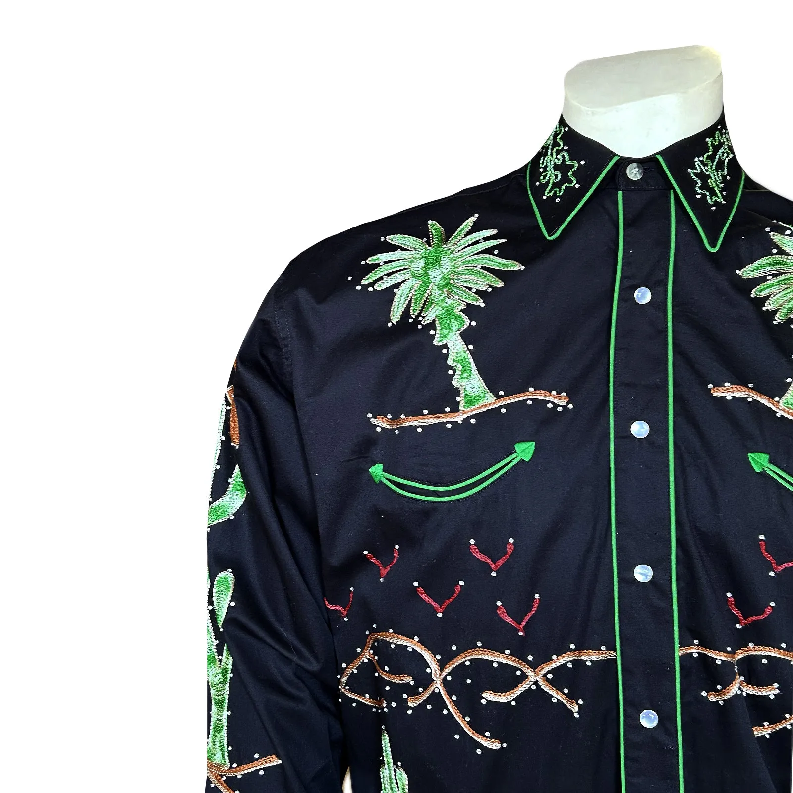 Men's Porter Wagoner Black Embroidered Western Shirt