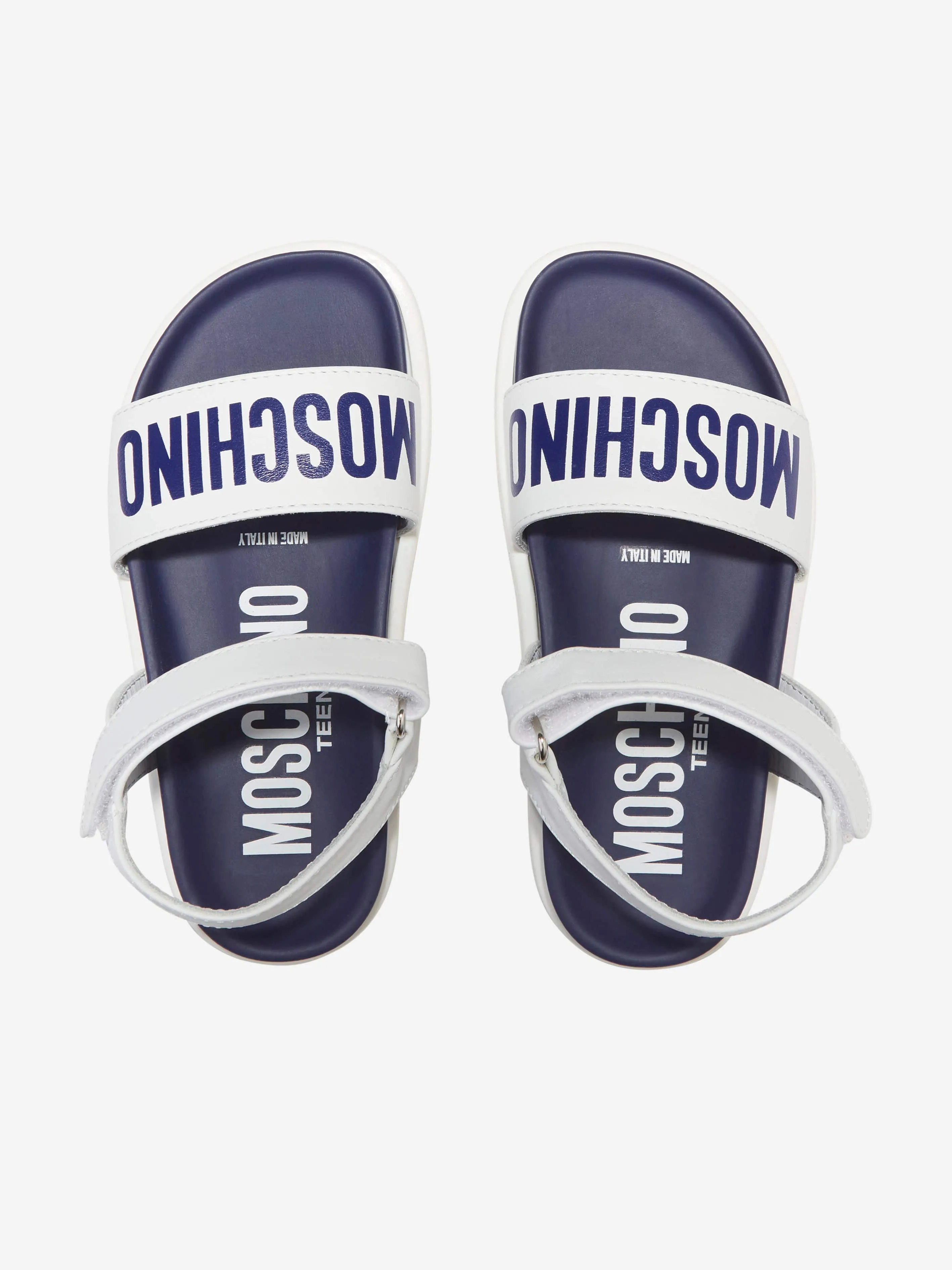 Moschino Boys Maxi Logo Sandals in White