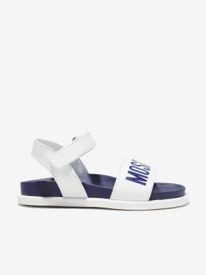 Moschino Boys Maxi Logo Sandals in White