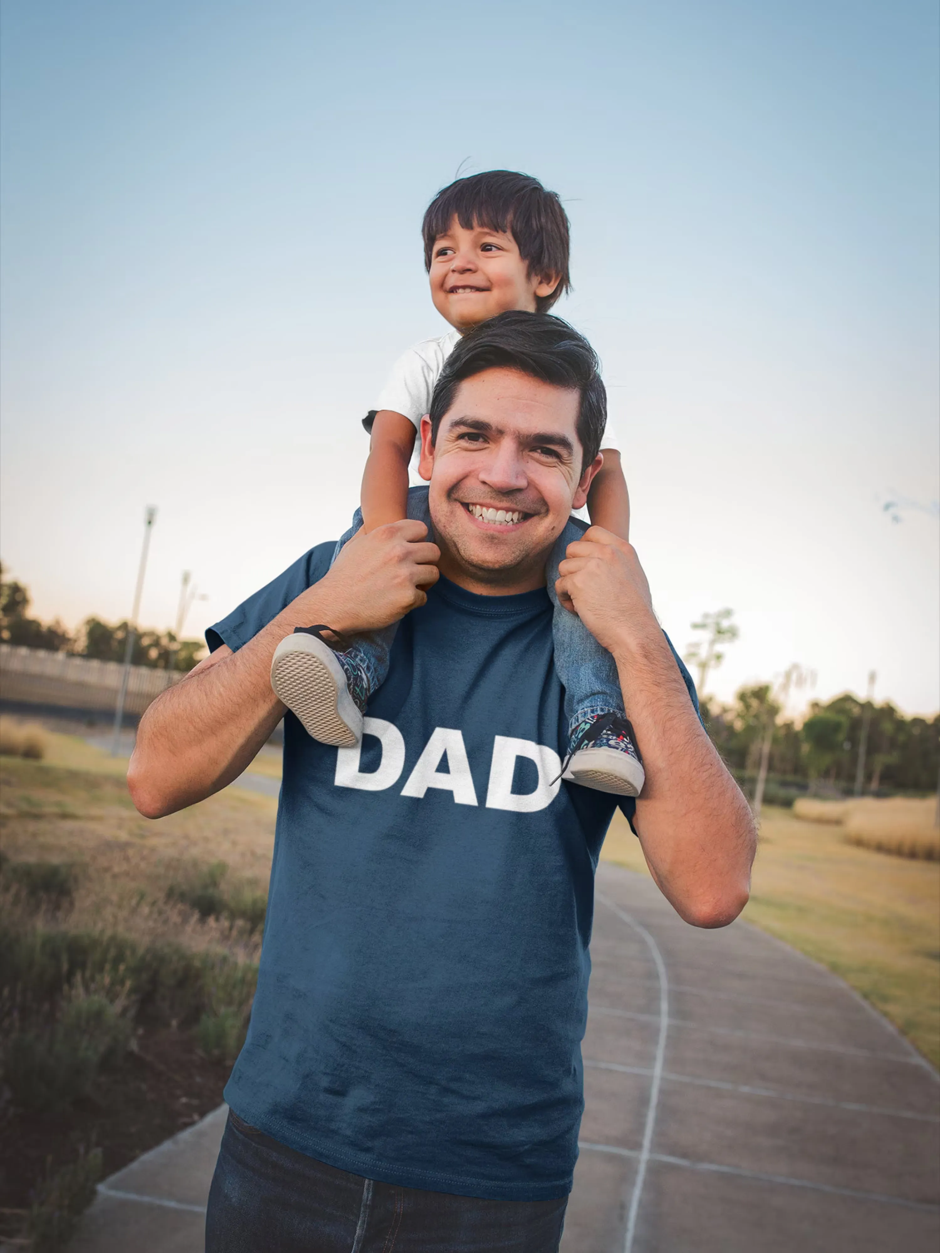 Navy Robe & Swaddle & Dad T-Shirt & Pet Bandana Set