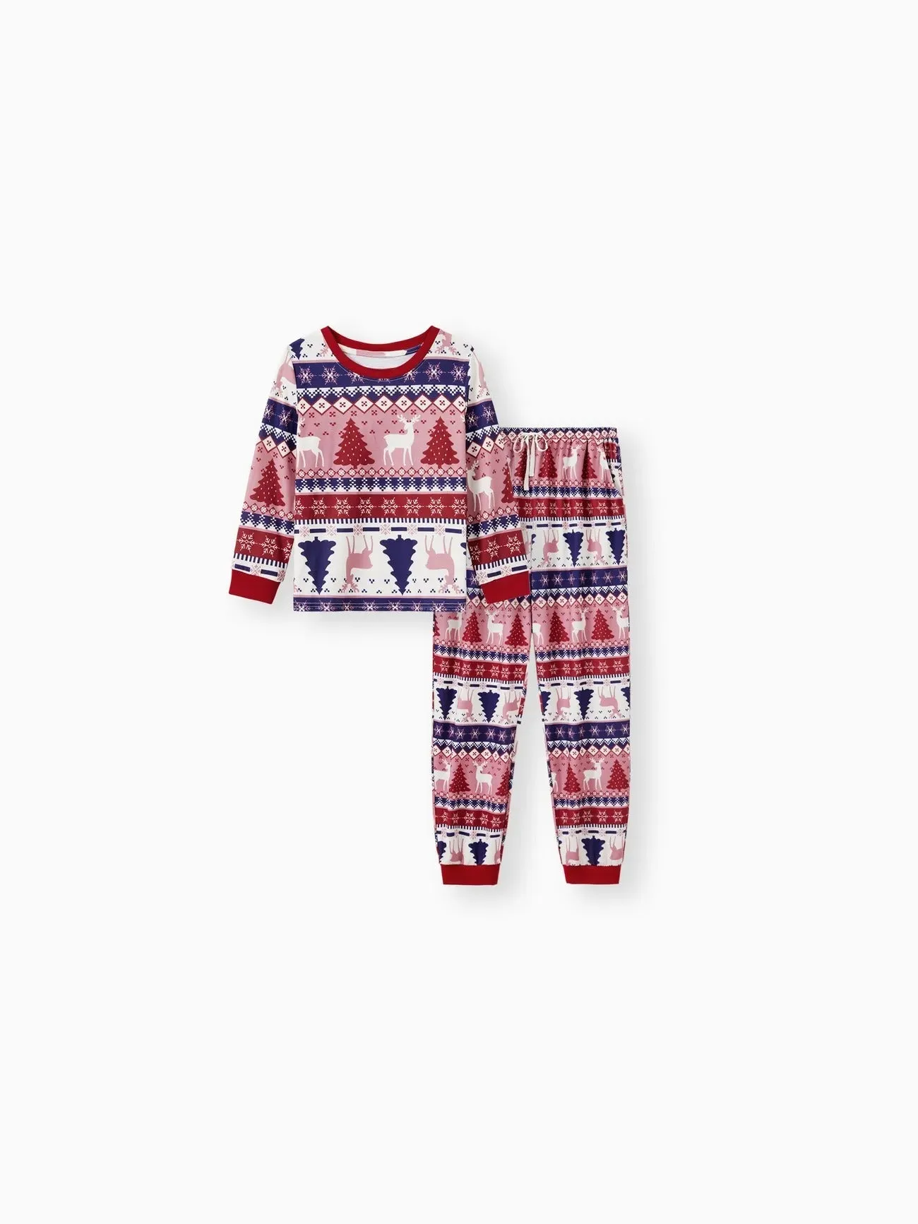 Reindeer And Tree Printed Matching Pajama Set