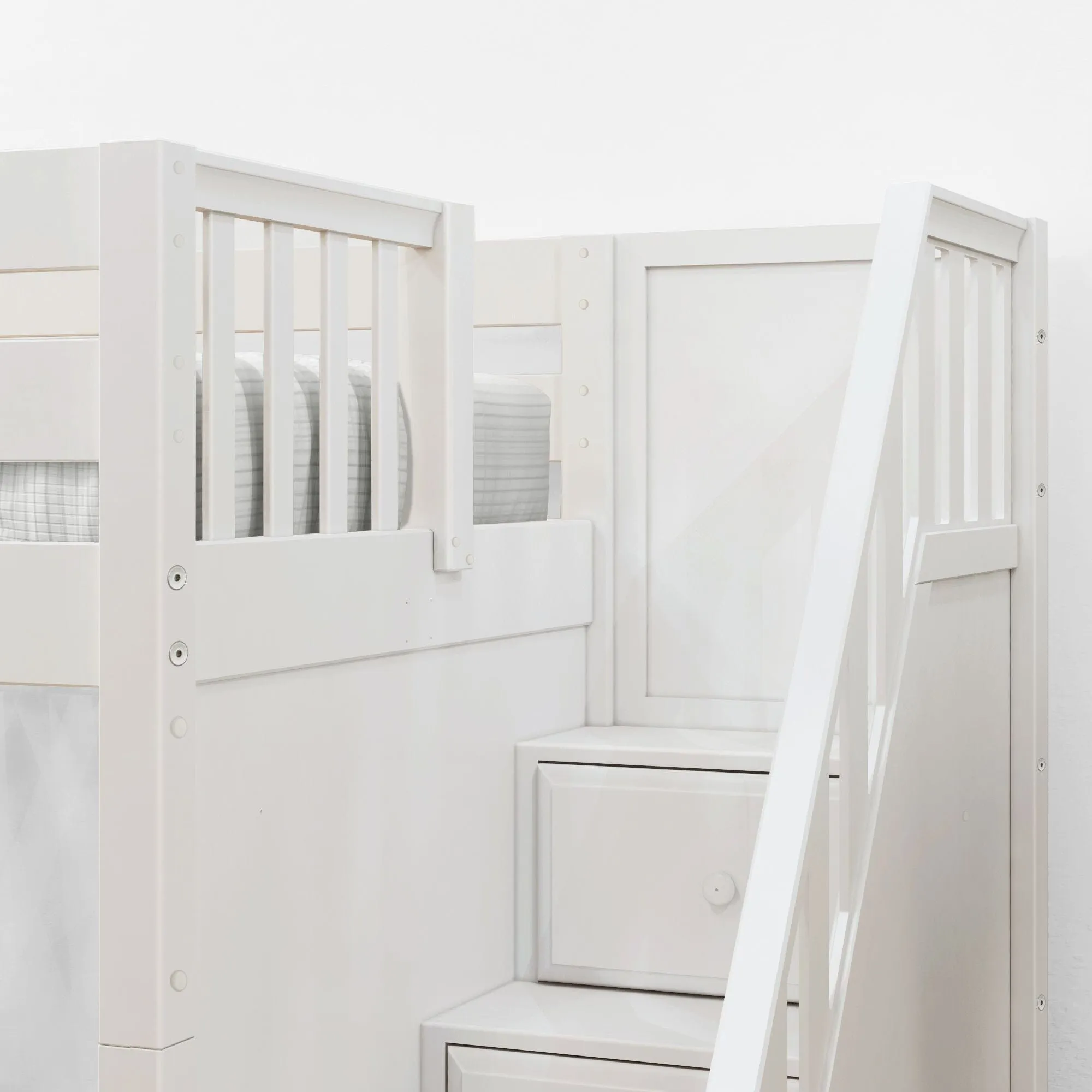 Twin Low Loft Bed with Stairs and Slide