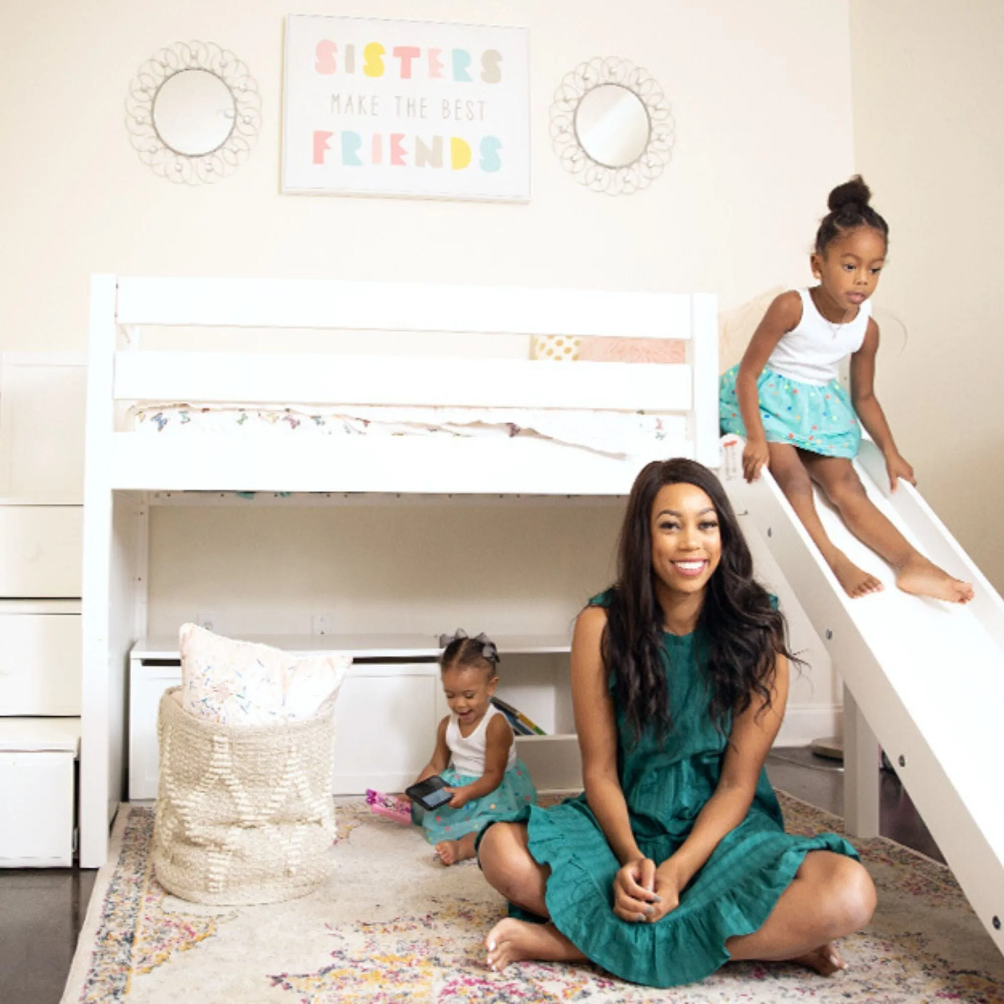 Twin Low Loft Bed with Stairs and Slide