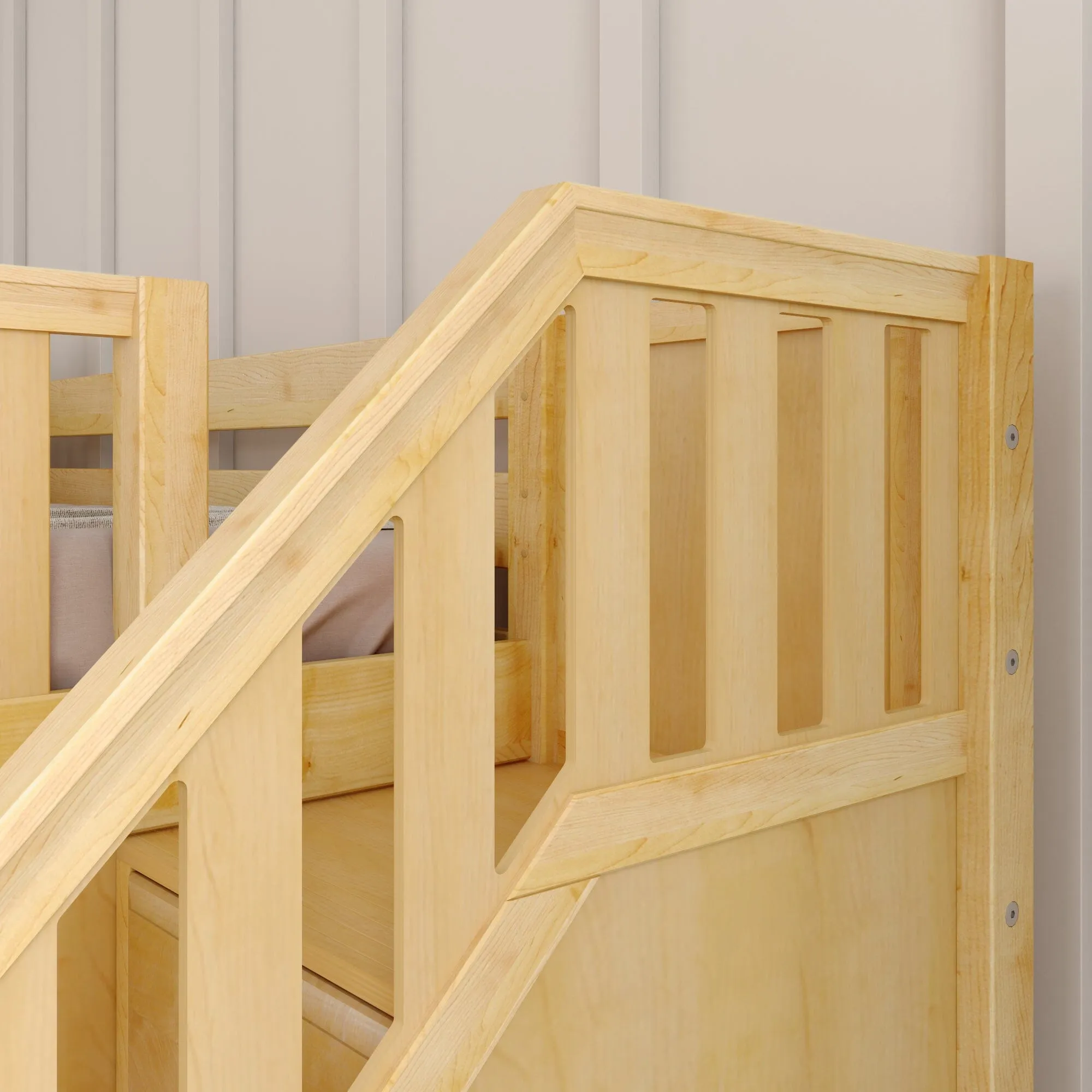 Twin Low Loft Bed with Stairs and Slide