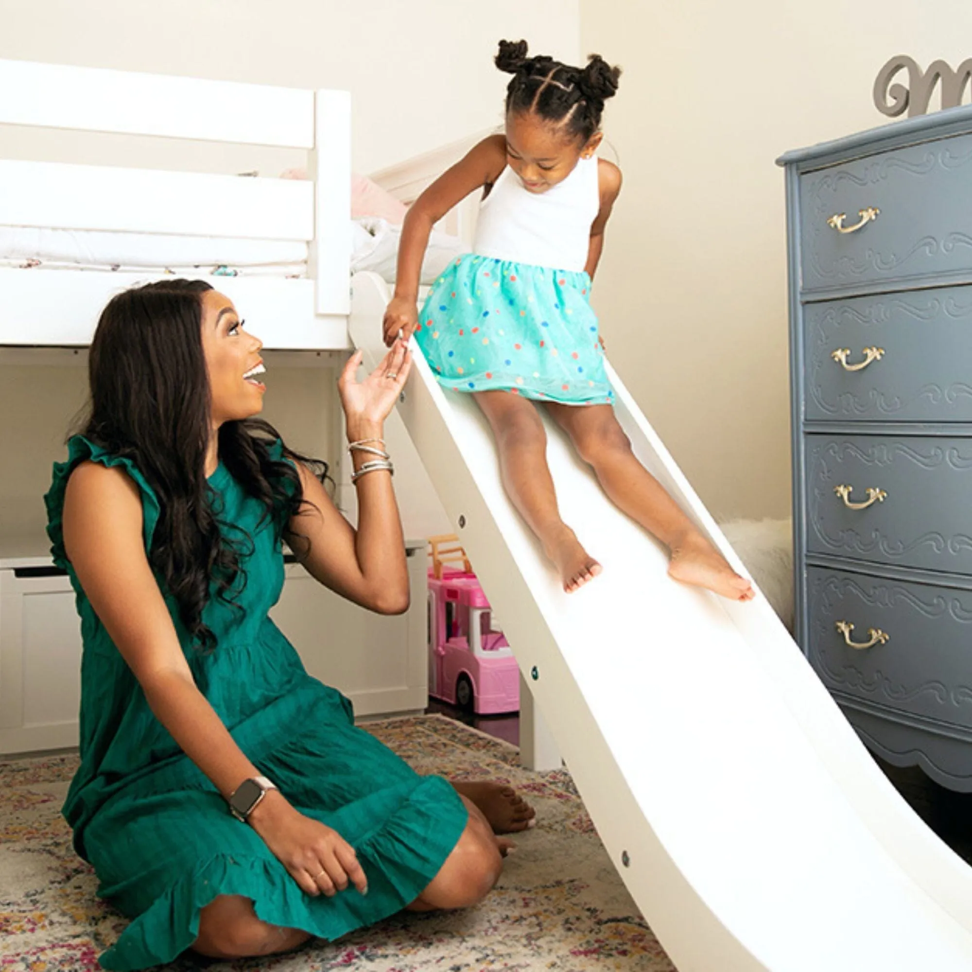 Twin Low Loft Bed with Stairs and Slide