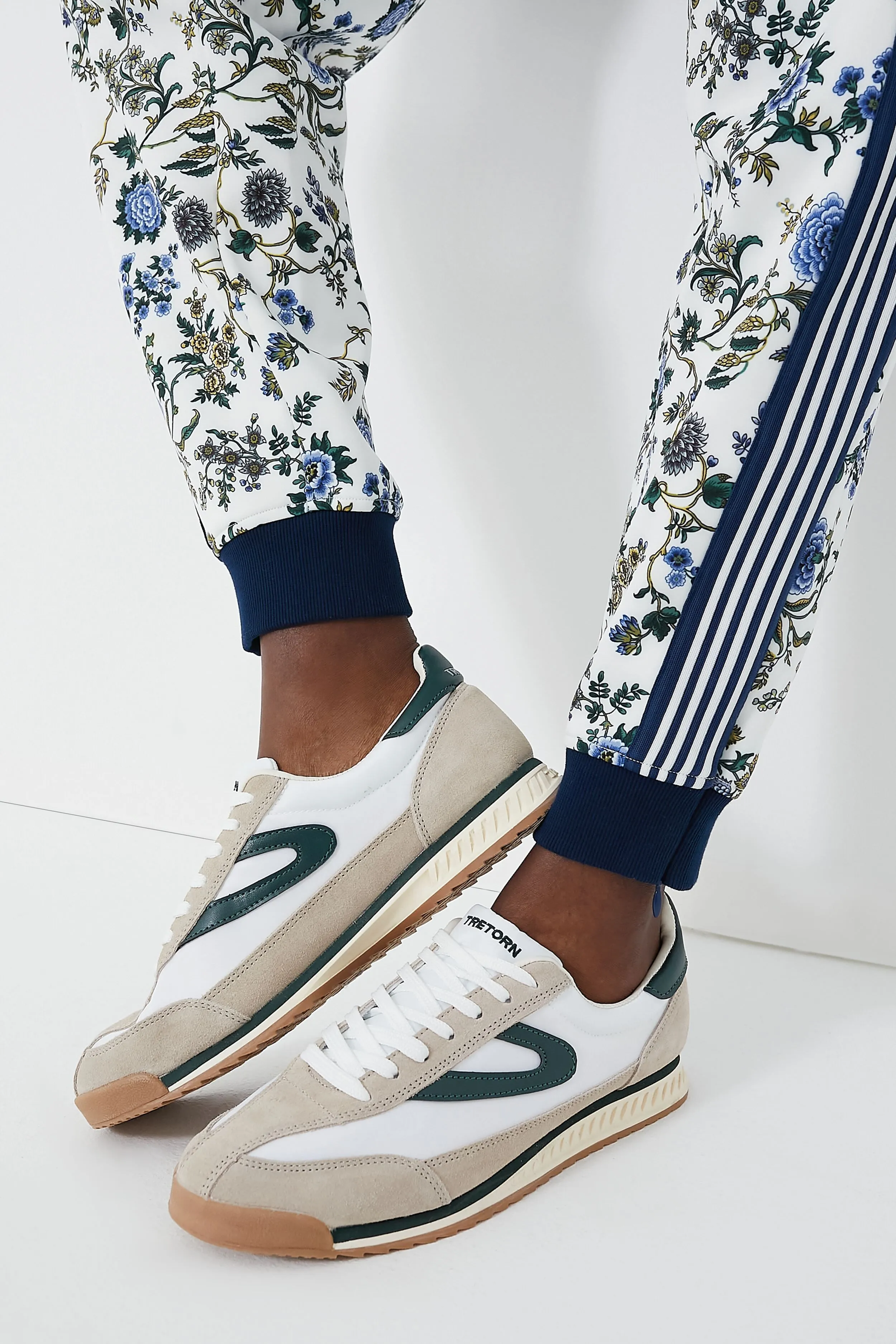 White and Green Rawlins Sneakers