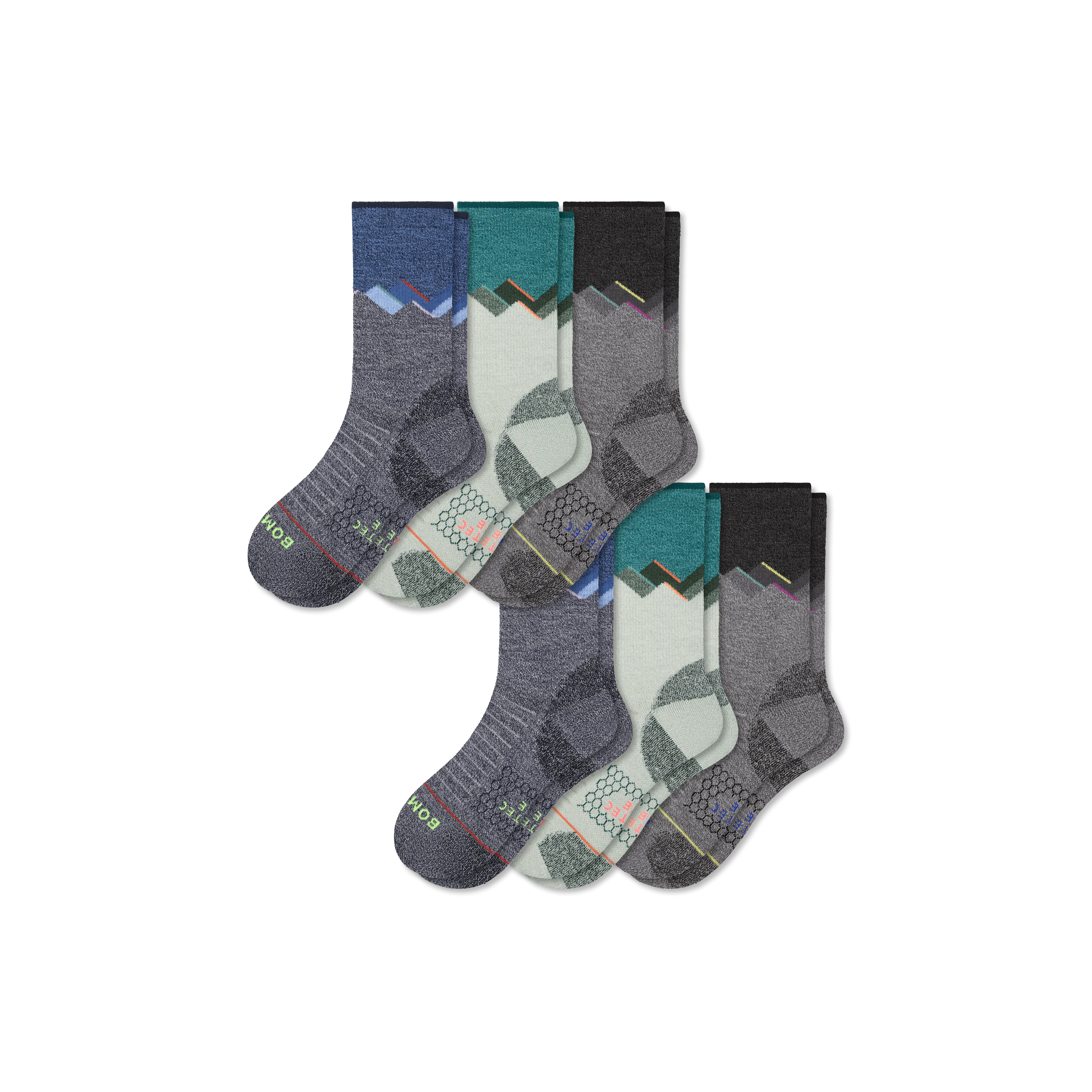 Women's Merino Wool Blend Hiking Calf Sock 6-Pack